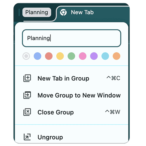 Chrome Tab Groups shortcut
