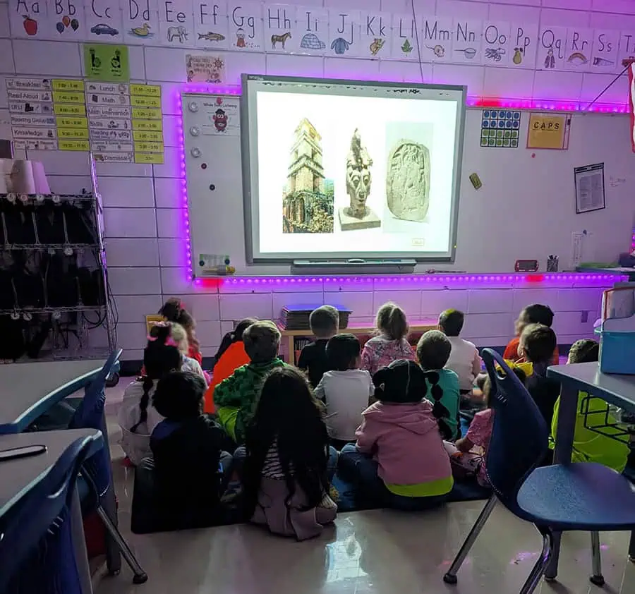 Shepherd ISD students sitting on floor in classroom